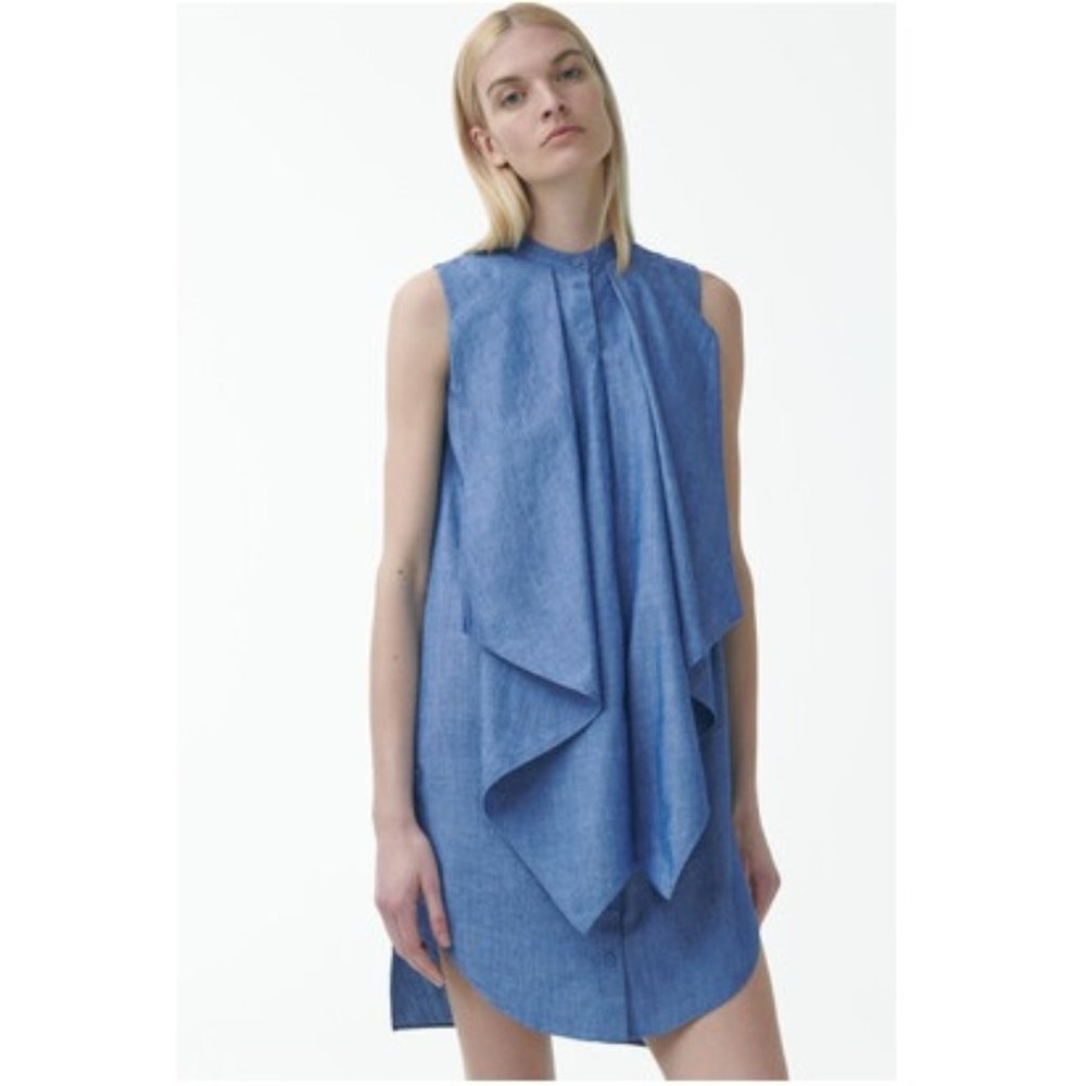 COS Organic Cotton Ruffled Denim Dress